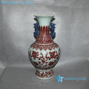 RYVK05 Chinese copper red flower vase 
