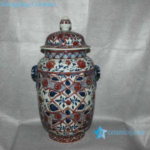 RYVK10 Blue and White Floral Jar