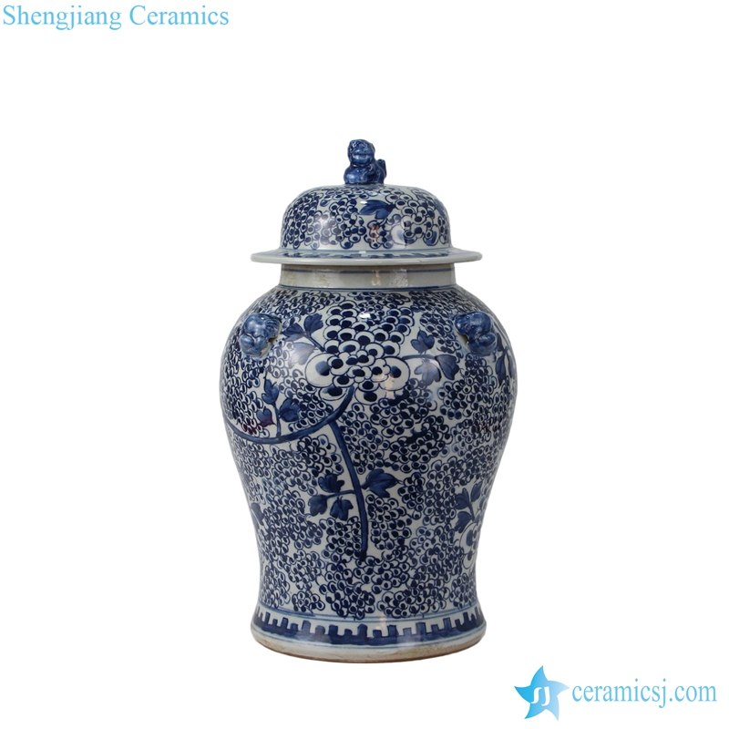 lion lid ceramic jar