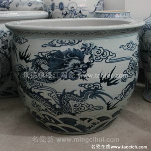 RYWY05 Big Hand painted Chinese Dragon Outdoor fish bowl