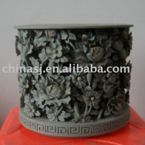 Chinese Traditional hand engraved flower ceramic Pen Holder WRYNG04