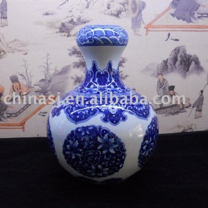 Chinese hand made blue and white Porcelain Vase WRYBB78
