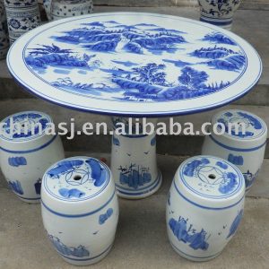 Chinese porcelain Garden Table and stool WRYAY18