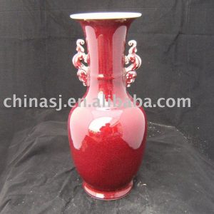 Hand made red glazed ceramic vase