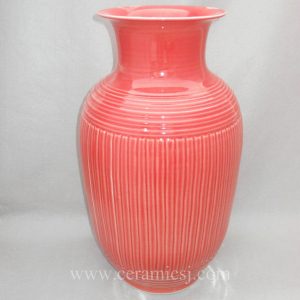 WRYMA17 18 inch Red melon edge decorative Ceramic flower Vase 