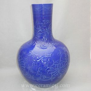 WRYMA21 ball shape blue Ceramic flower Vase 