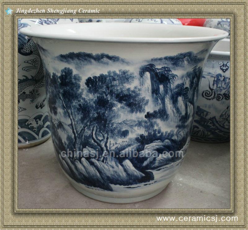 RYWY07 35.5inch Hand painted Chinese Scenery Flower Pots