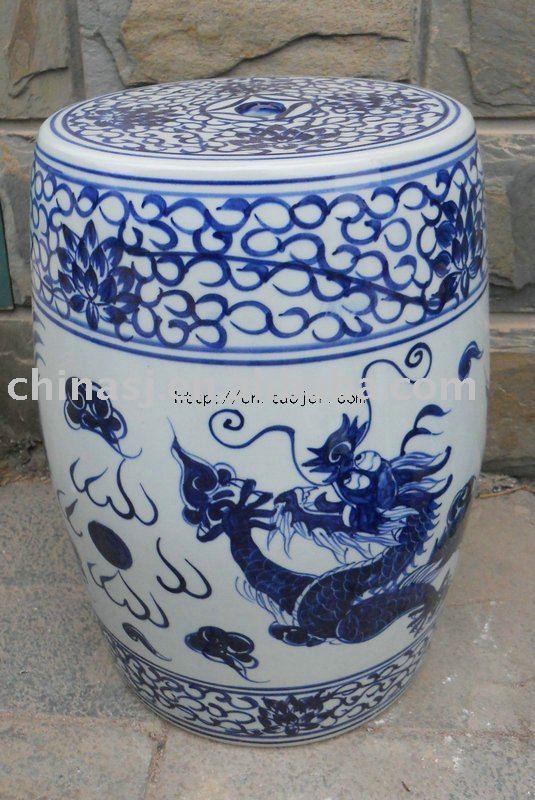 WRYLY04 Chinese dragon Ceramic Garden Stool 