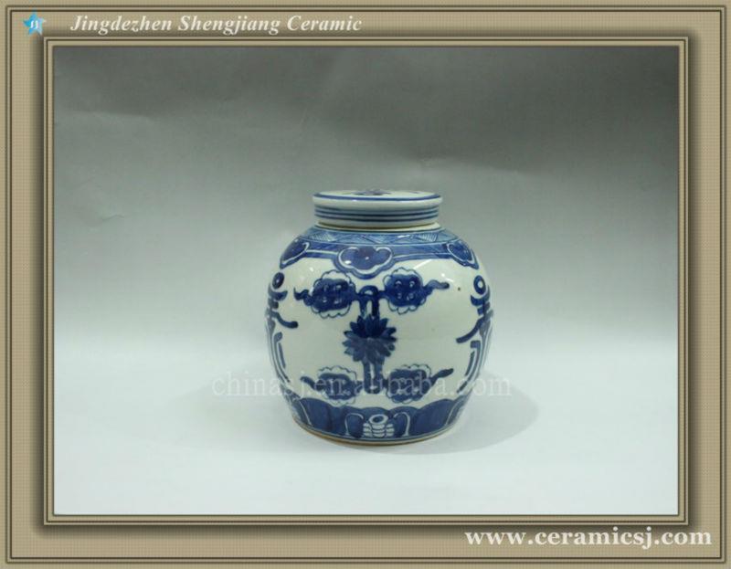 RYWK07 blue and white airtight ceramic small storage jar