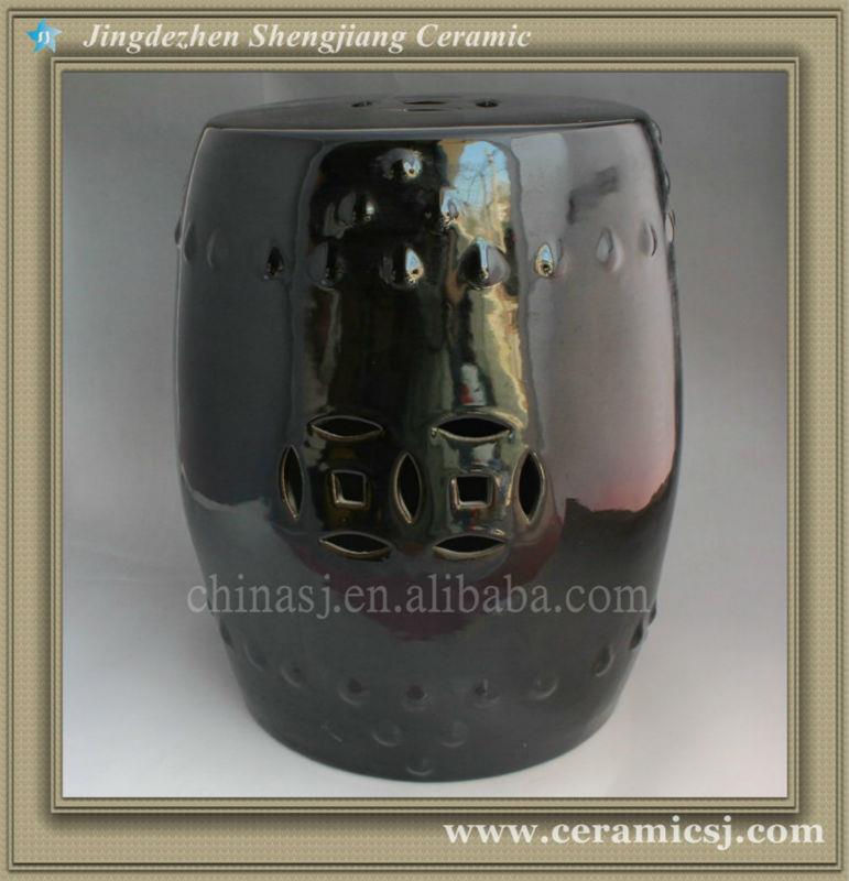 Black Ceramic Garden Stool WRYAZ208