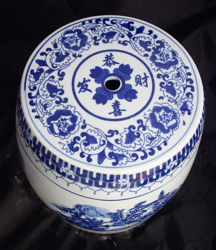 WRYAY210 Blue and White Ceramic Garden Stool 