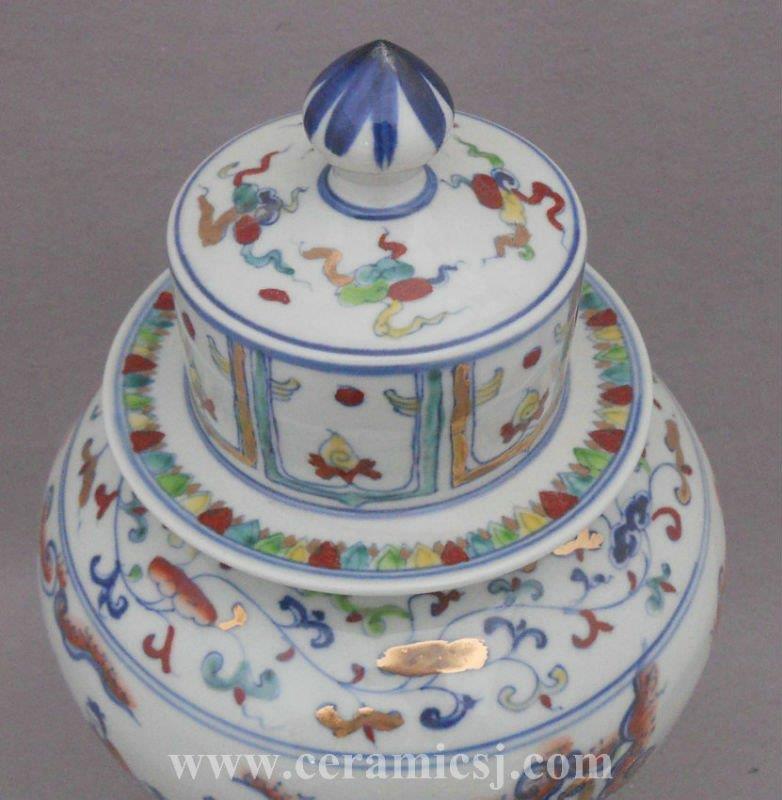 WRYPJ08 Blue white porcelain temple jar 