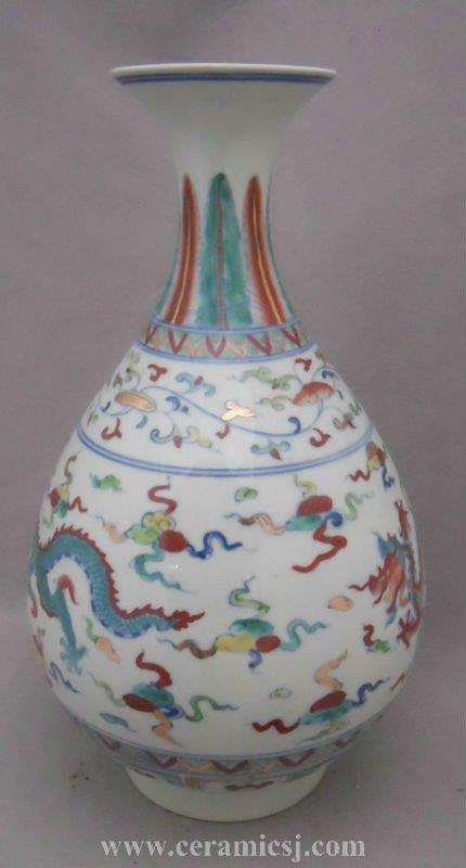 Chinese ancient dragon decoration Porcelain Vase WRYPJ14