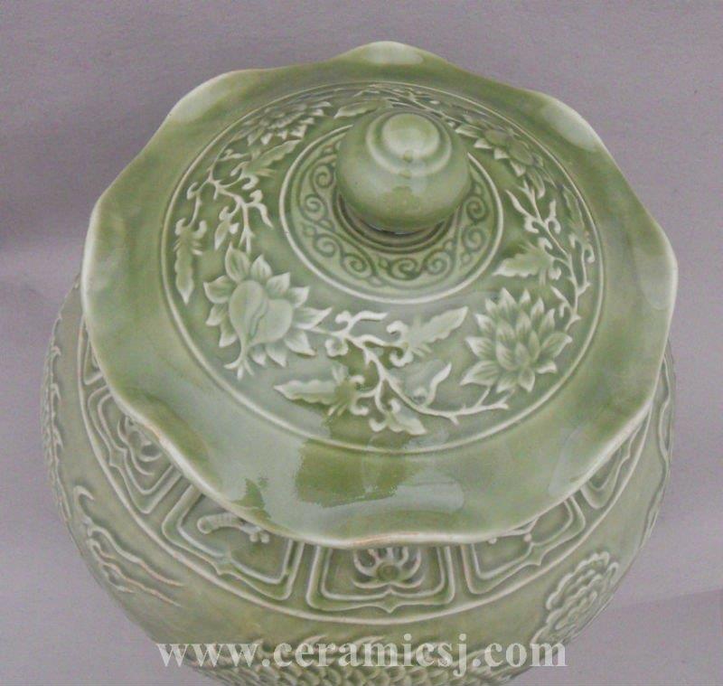 WRYPL03 Jingdezhen engraved dragon Cut-edge Ceramic Jar 