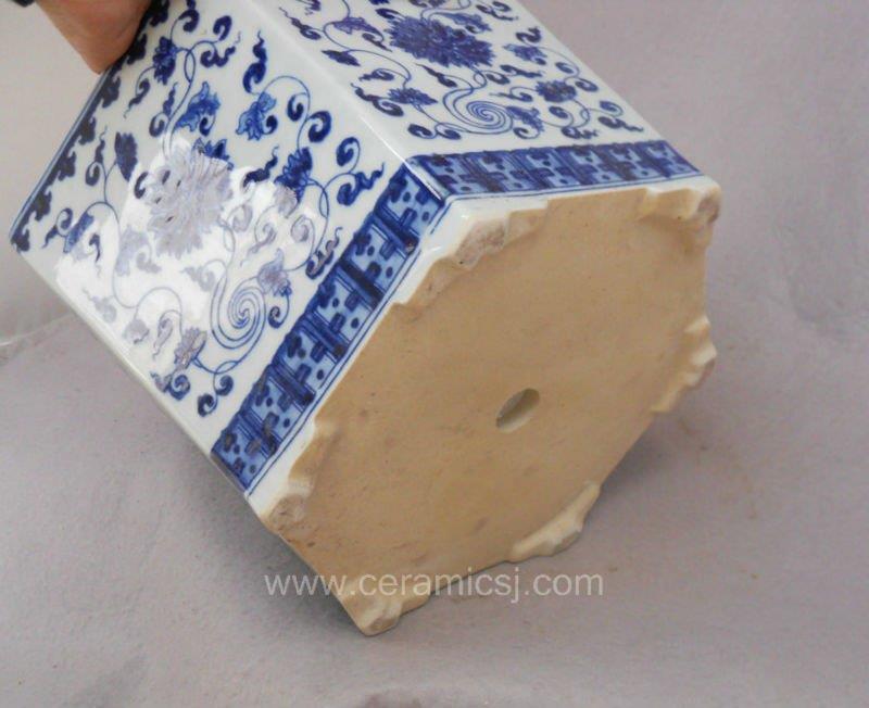 blue white ceramic flower pot WRYSZ02