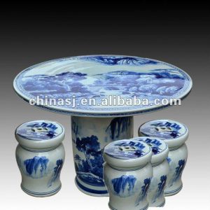 antique blue and white ceramic garden stool table set RYAY258
