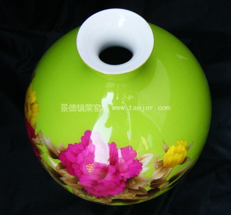 Straw Flower Porcelain Vase light green ball WRYCW204