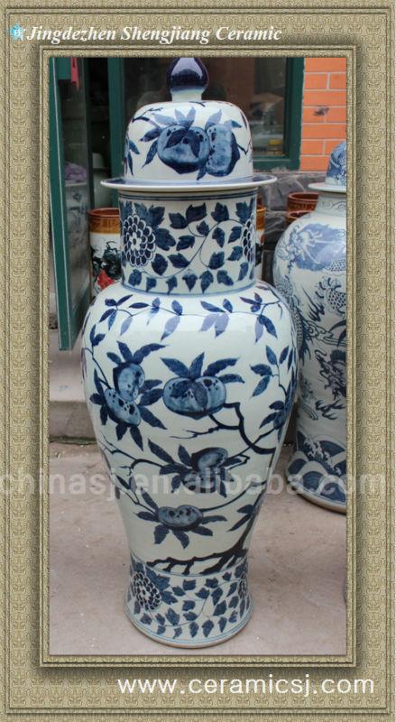 RYWY09 47 inch Big Hand Made Chinese Peach Design Porcelain Jar