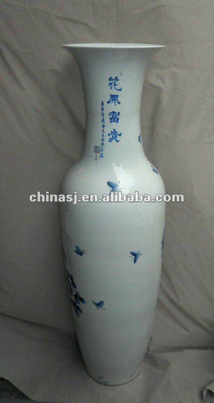 Blue Flower design Large Chinese Floor Vase WRYUL03