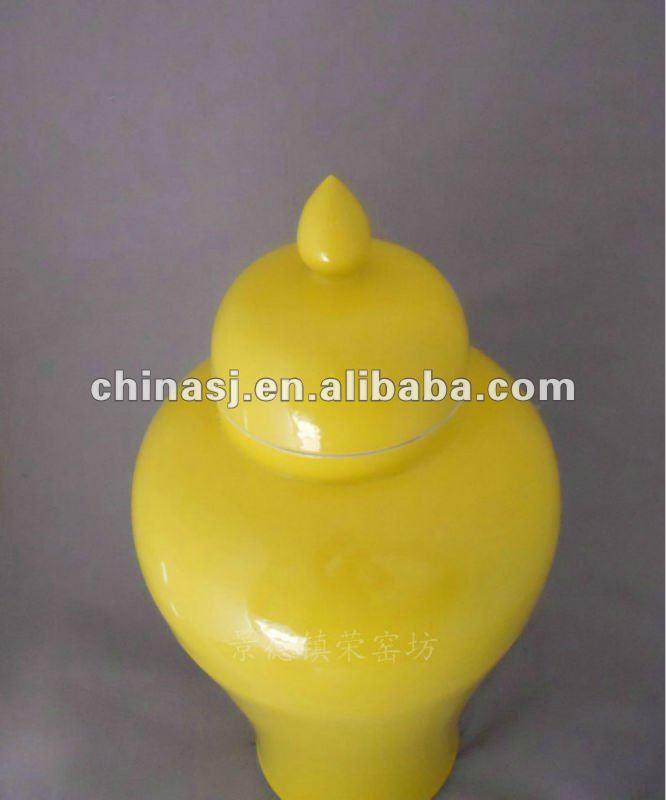 Bright yellow ceramic storage jar WRYKB83