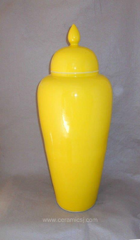 Slim yellow ceramic ginger jar WRYKB81