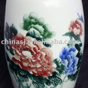 WRYAY207 Ceramic Garden Stool painted with peony flower 