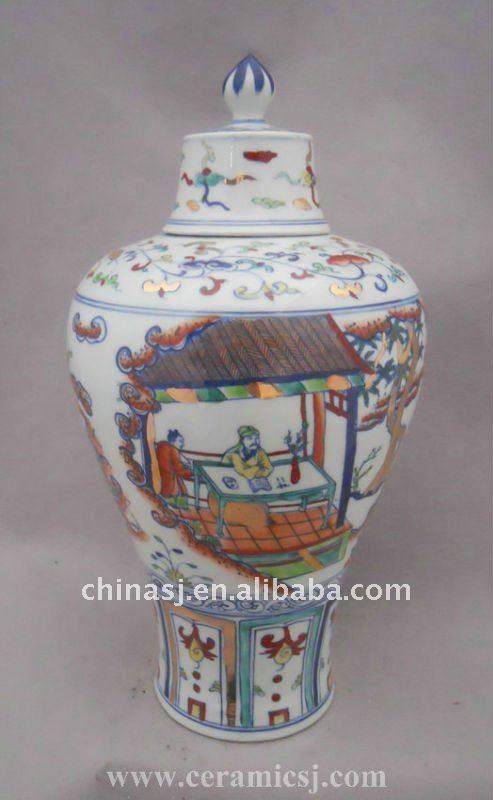 Jingdezhen archaize gold drawing Porcelain jar WRYPJ12