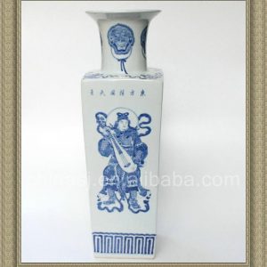 RYQQ07 19inch Qing Dynasty reproduction Blue and White Square Vase