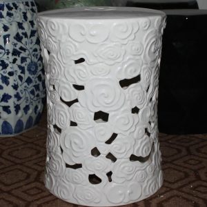 RYZS52 18 inch Hand carve white cloud Garden Stool