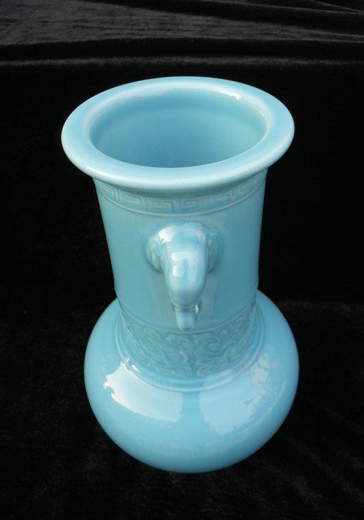 WRYKX02 blue celadon porcelain vase long neck with ears 