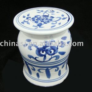 blue and white Ceramic Garden Seat floral WRYAZ220