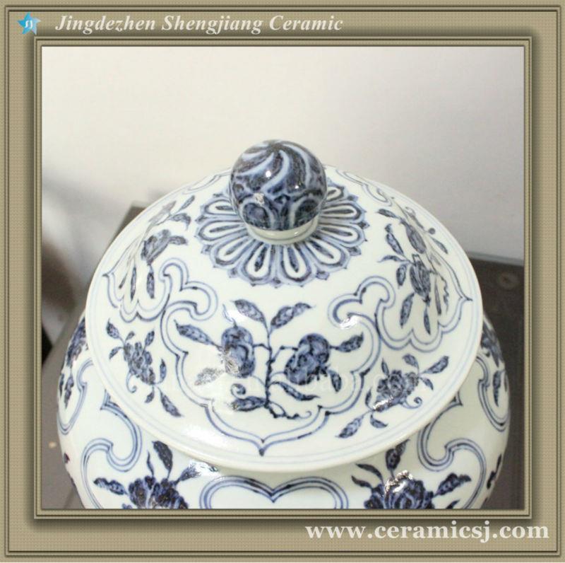 RYWB08 Ming reproduction oriental blue and white ceramic ginger jar