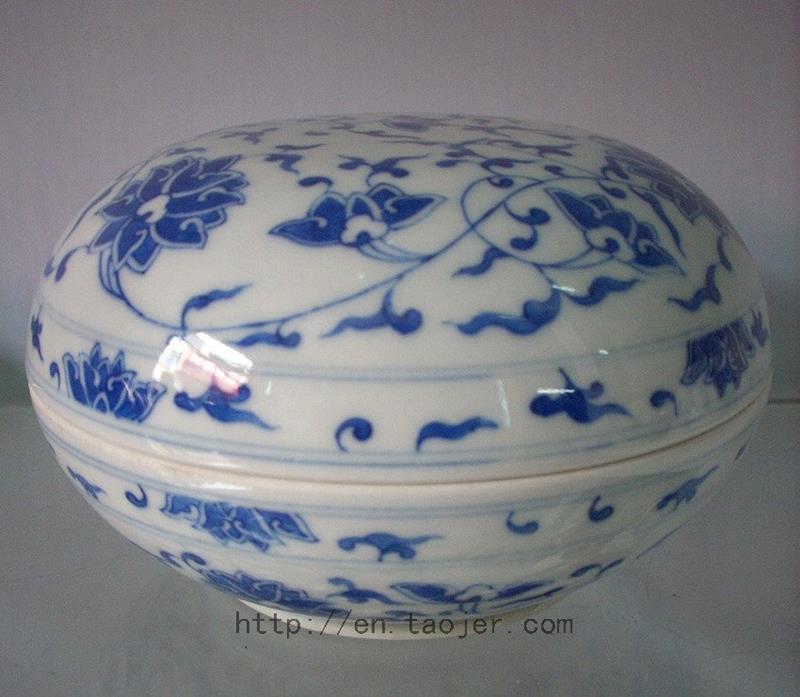 Chinese Blue and White Porcelain Inkpad Box RYAS46