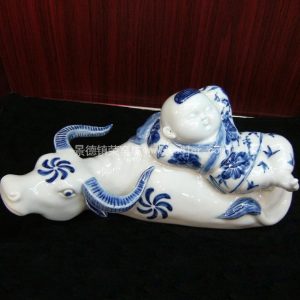 Oriental Ceramic doll figurine cow boy WRYEQ04