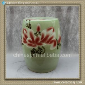 RYYT01 14" Ceramic Decorative garden seating Stool floral design