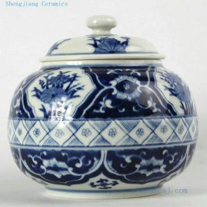 RYJH09 D6" Jindezhen Hand painted Porcelain Tea jars, floral design