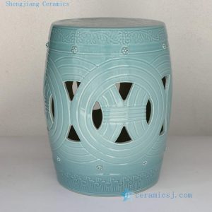 RYNQ153 h16.5" Asian inspired furniture Porcelain Garden Stool