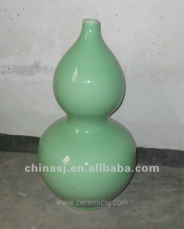 beautiful hand made green ceramic gourd Vase WRYKB97
