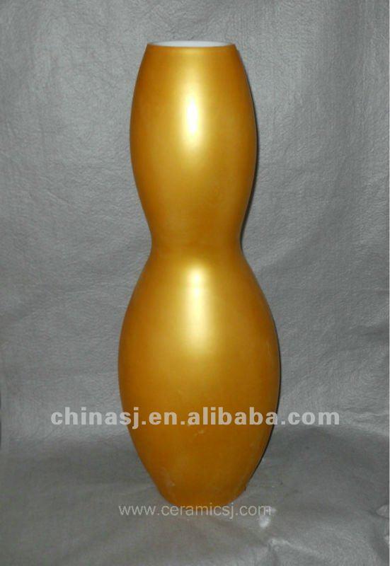 beautiful hand made yellow ceramic gourd Vase WRYKB91