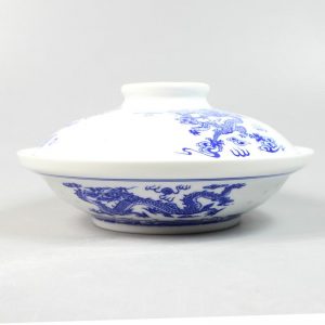 7" Ceramic Blue and white Bowl with cover