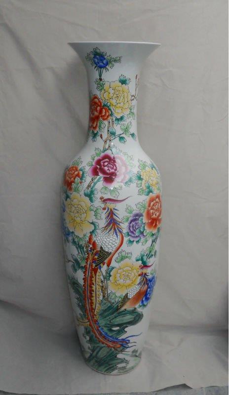 Famille rose Flower design Large Chinese Porcelain Vase WRYUL02
