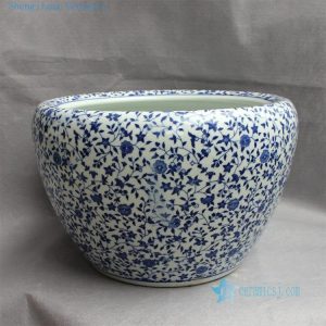 RYYY11 16" Ceramic blue white planters