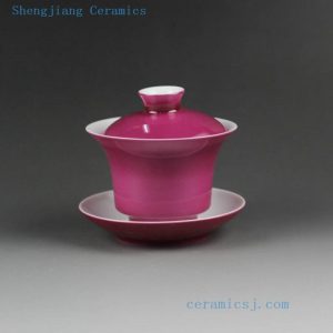 Jingdezhen hand made solid color porcelain Gaiwan