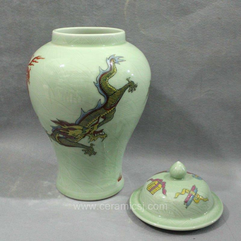 yellow dragon ceramic Home Decor Flower Vase RYUX05