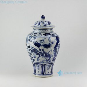 RZEZ10 16" Ming Reproduction blue and white Guigu zi ginger jar