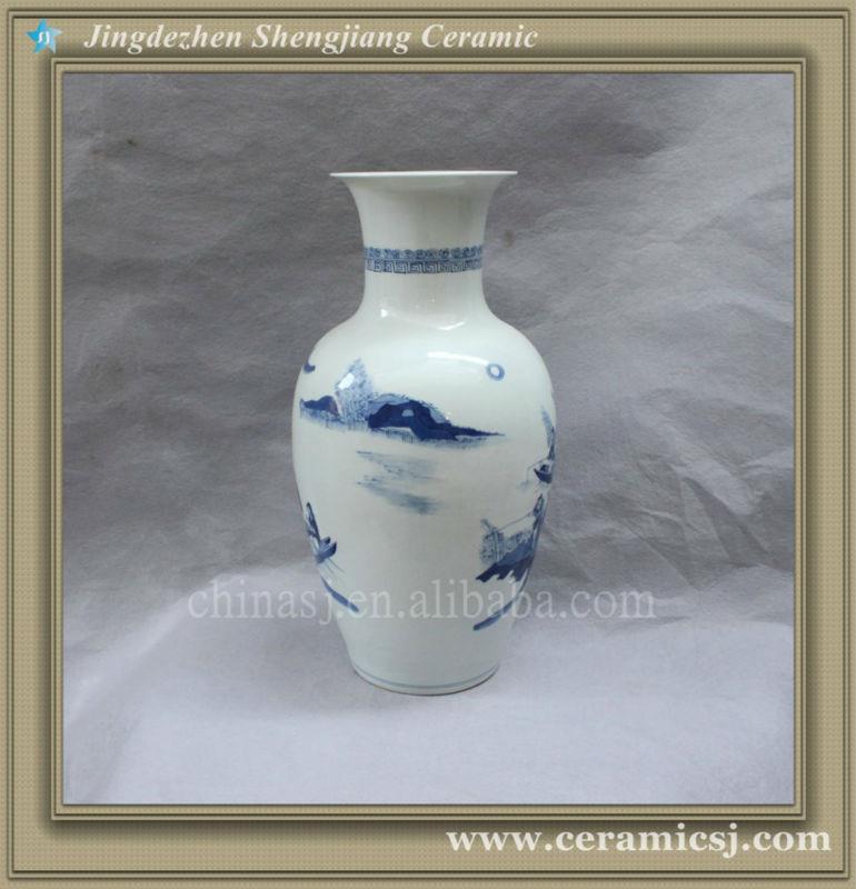 RYVX09 Blue white vases for centerpieces