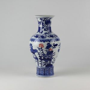 White Blue with Red Ceramic Vases