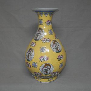 RYRK05 h17" Porcelain crane peach design vases