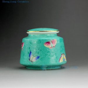 RYMY19 Hand Painted Butterfly Tea Jars