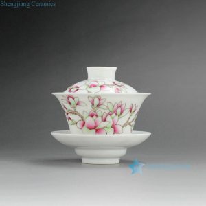 RYNY23 Hand Painted Famille rose Tea Gaiwan